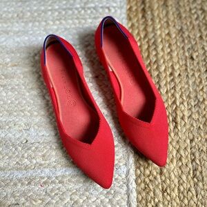 Rothy’s Flame Points Red Pointed Flats Size 11